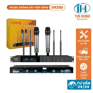 Micro không dây Oris UR20D 4 Ăng ten, Mic không dây karaoke có khả năng bắt sóng tốt, Chống hú rít hiệu quả - ORIS