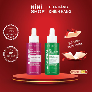 Tinh chất dưỡng da, giảm mụn thâm NINE LESS A-Control 10% Azelaic Acid, B-Boost 10% Niacinamide Serum 30ml - ninishop