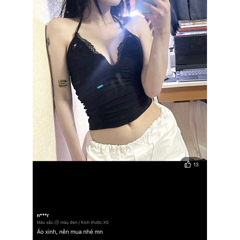 Sexy Girl - Áo hai dây phối ren fit dáng quyến rũ