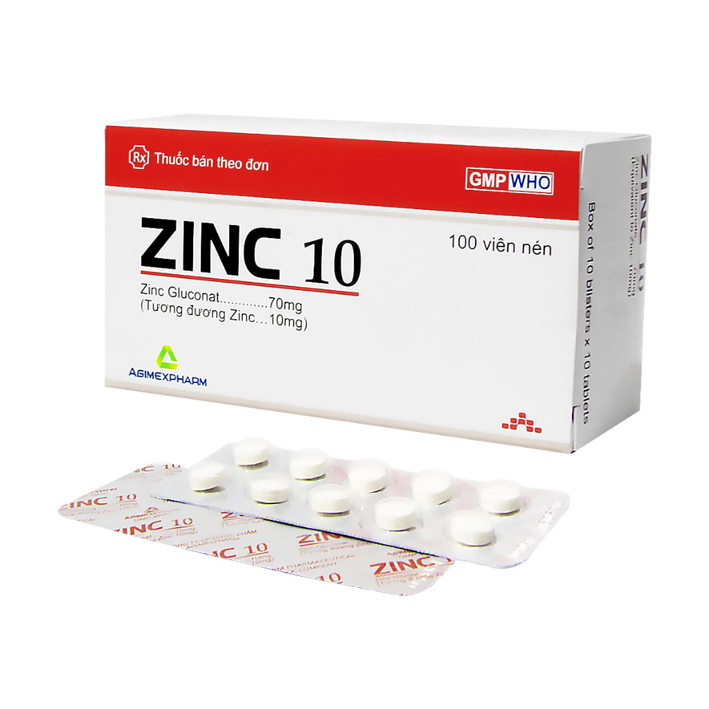 Zinc 10 - dùng trong thiếu hụt kẽm - hộp 100 viên