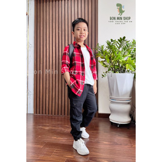 Quần Jogger Bé Trai Thiết Kế Túi Hộp Hai Bên, Chất Liệu Kaki Cao Cấp Cho Bé Từ 6-17 Tuổi (21-68kg)