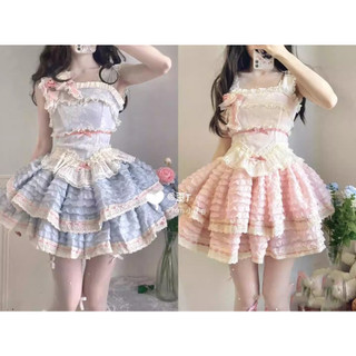 [Vui lòng nhắn tin shop trước khi đặt đơn]ĐẦM 2 DÂY TẦNG LOLITA 5227