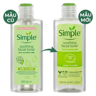 [MẪU MỚI NHẤT] Nước hoa hồng Simple Kind To Skin Soothing Facial Toner 200ml Chính Hãng 100%