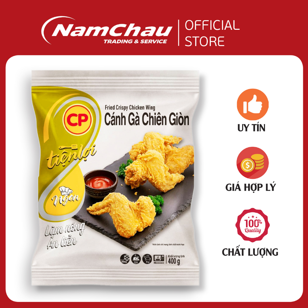 Cánh Gà Chiên Giòn CP 400gr gà rán KFC hãng CP không cần rã đông chế biến trong vài phút [ HN giao hoả tốc]