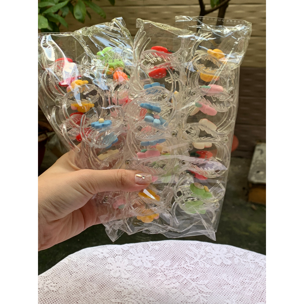 SỈ set 12 kẹp càng cua nhựa nhám chống gãy, set 12 chiếc kẹp cua nữ nhựa bền dẻo, kẹp cua đủ màu
