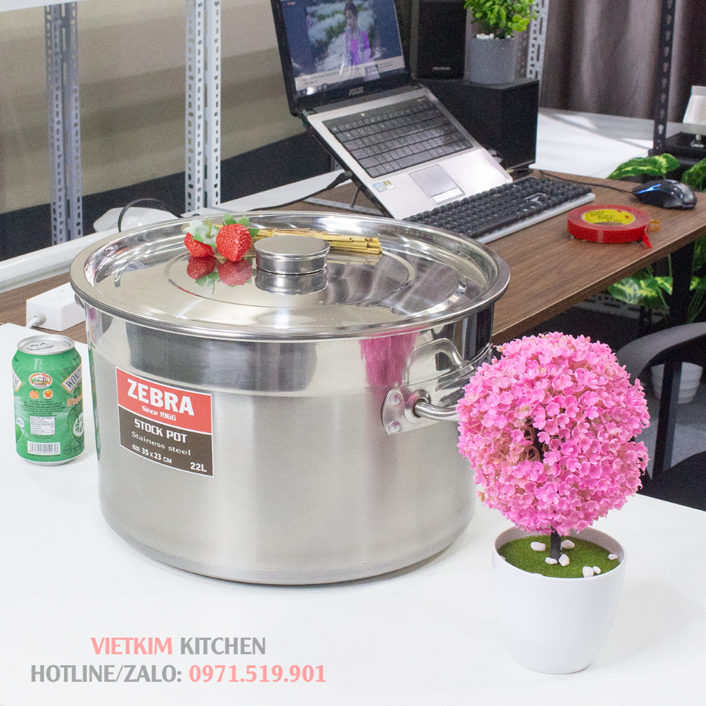 Nồi inox thấp 35cm đáy dày - 23L