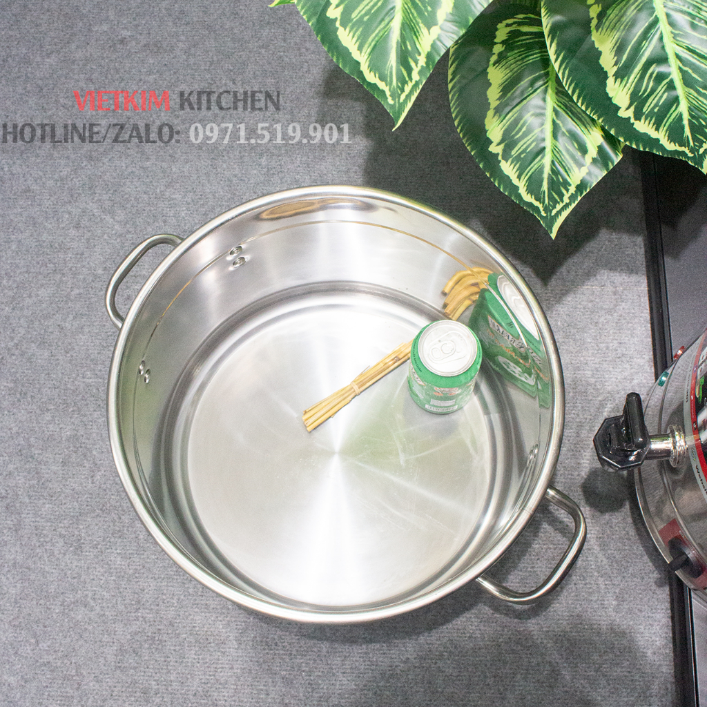 Nồi inox thấp 35cm đáy dày - 23L