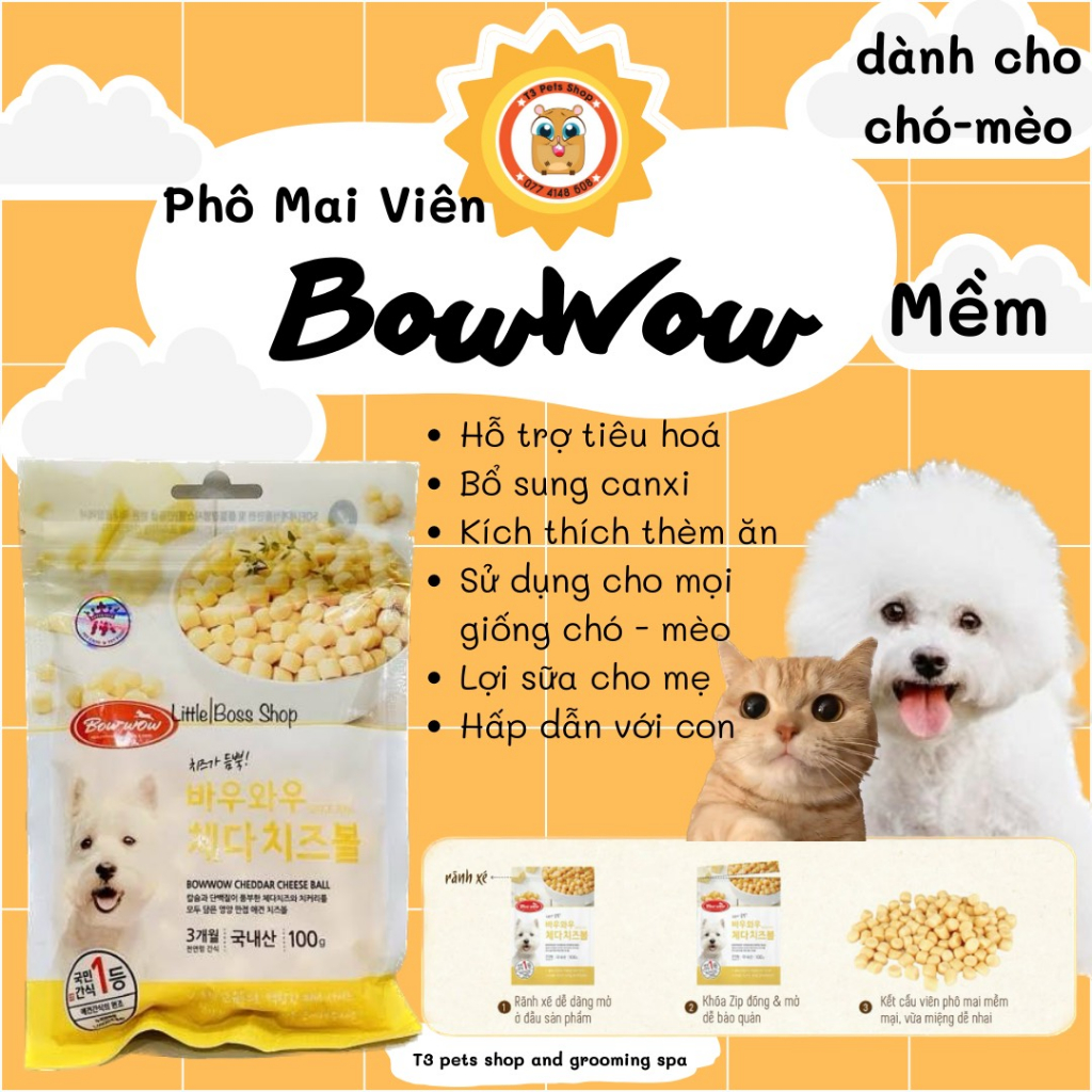 Phô mai viên 100g dành cho chó (phô mai siêu mềm)