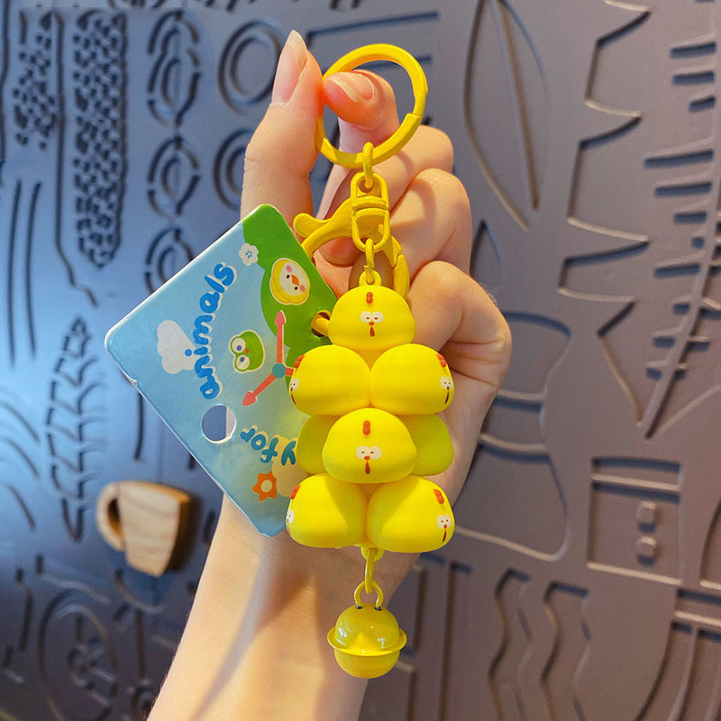 Móc khóa chùm chuông hình thú Ráp nhiều màu dễ thương, treo balo, túi xách, quà tặng sinh nhật bạn bè