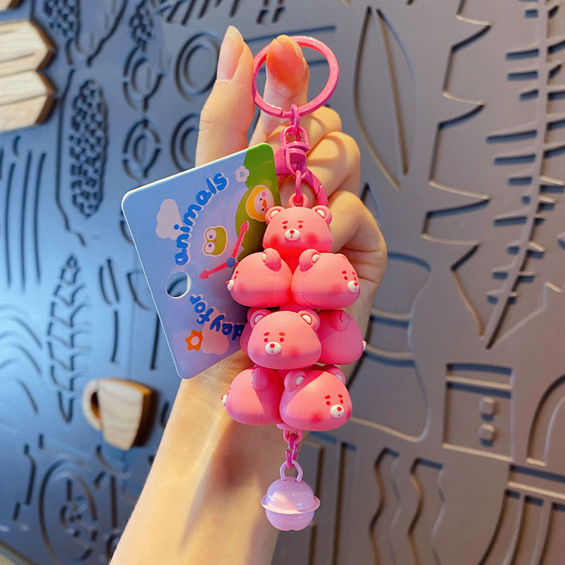 Móc khóa chùm chuông hình thú Ráp nhiều màu dễ thương, treo balo, túi xách, quà tặng sinh nhật bạn bè