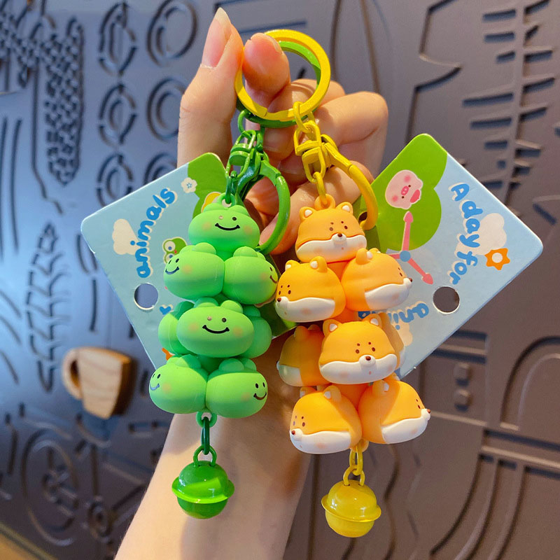 Móc khóa chùm chuông hình thú Ráp nhiều màu dễ thương, treo balo, túi xách, quà tặng sinh nhật bạn bè