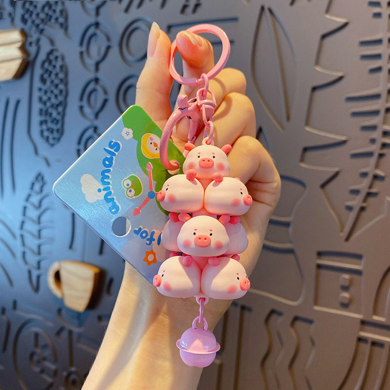 Móc khóa chùm chuông hình thú Ráp nhiều màu dễ thương, treo balo, túi xách, quà tặng sinh nhật bạn bè