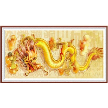 Tranh thêu chữ thập Rồng Vàng - E197(100x55cm)