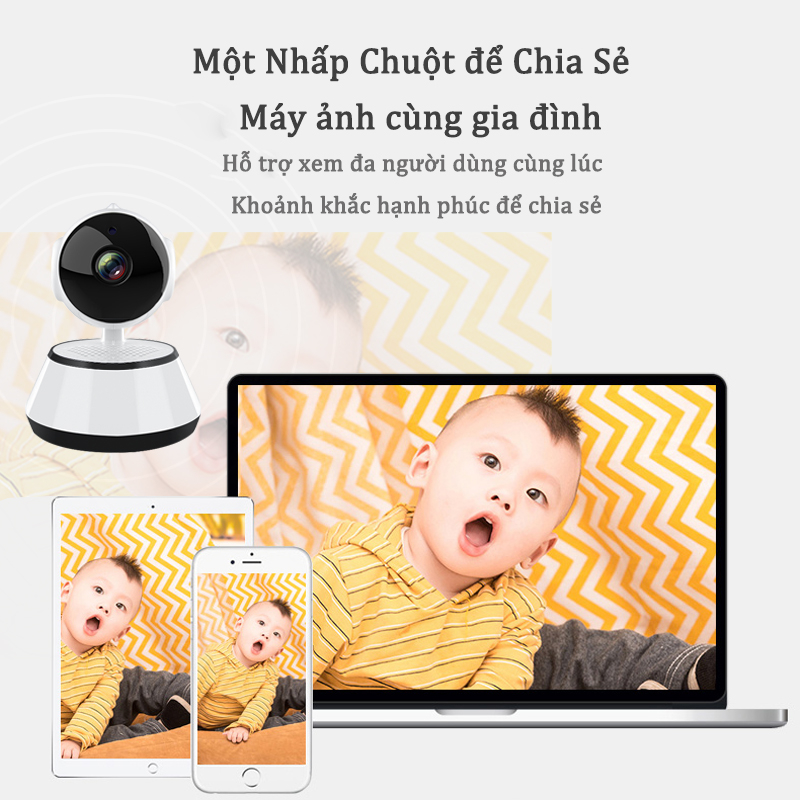 V380 PRO Bảo hành 3 năm Camera WI-FI Q1 1080P Trong nhà, Quay Quét 360 Độ, Đàm Thoại 2 Chiều máy ảnh nhà