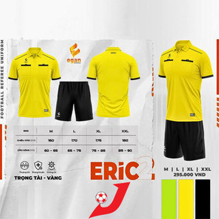 Bộ quần áo trọng tài eric 2, quần áo trọng tài bóng đá egan eric 2 cao cấp - jfutball.vn