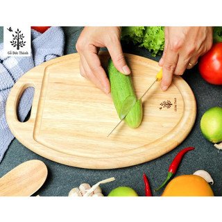 Thớt gỗ decor oval phụ kiện chụp ảnh món ăn
