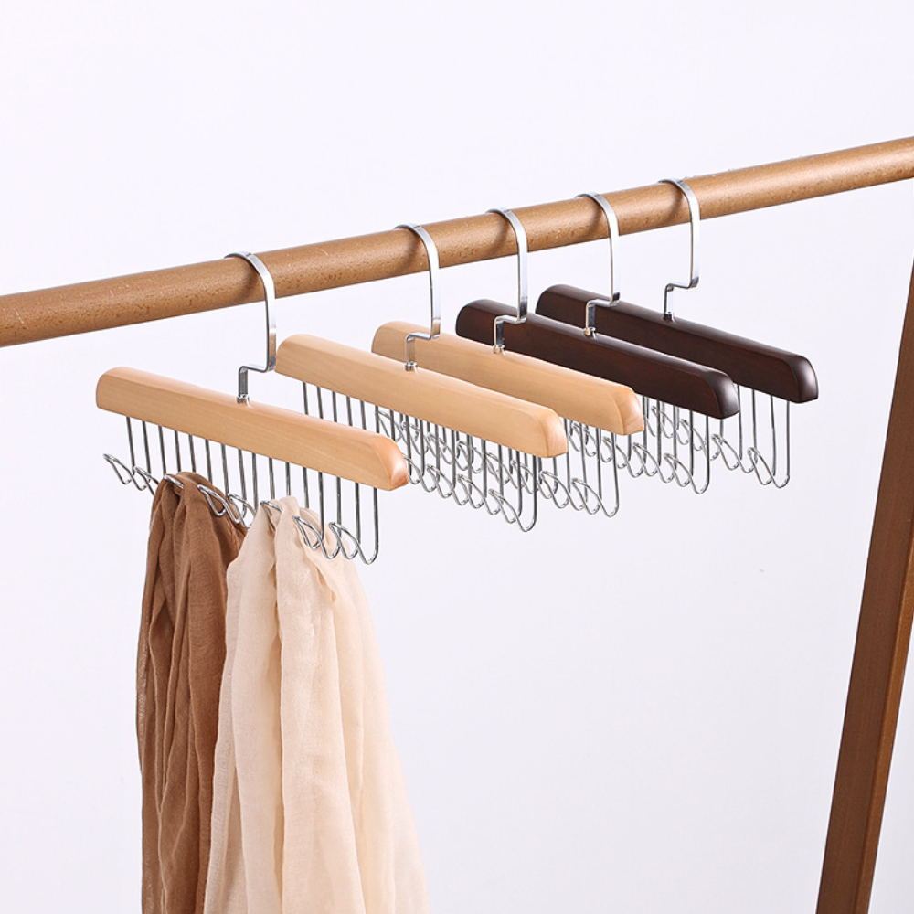 Móc Gỗ Treo Đồ Lót, Khăn , Thắt Lưng, Cà Vạt, Áo 2 Dây Đa Năng Tiện Dụng Cho Mọi Gia Đình