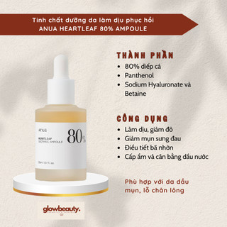 Tinh chất dưỡng da làm dịu phục hồi Anua Heartleaf 80% Ampoule 30ml