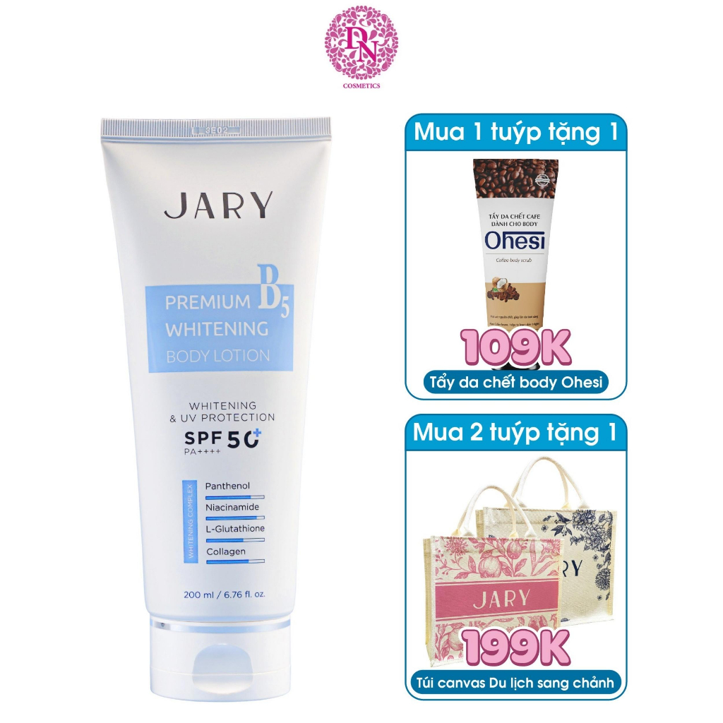 Kem B5 phục hồi da body Jary Premium B5 Whitening Body Lotion 200ml