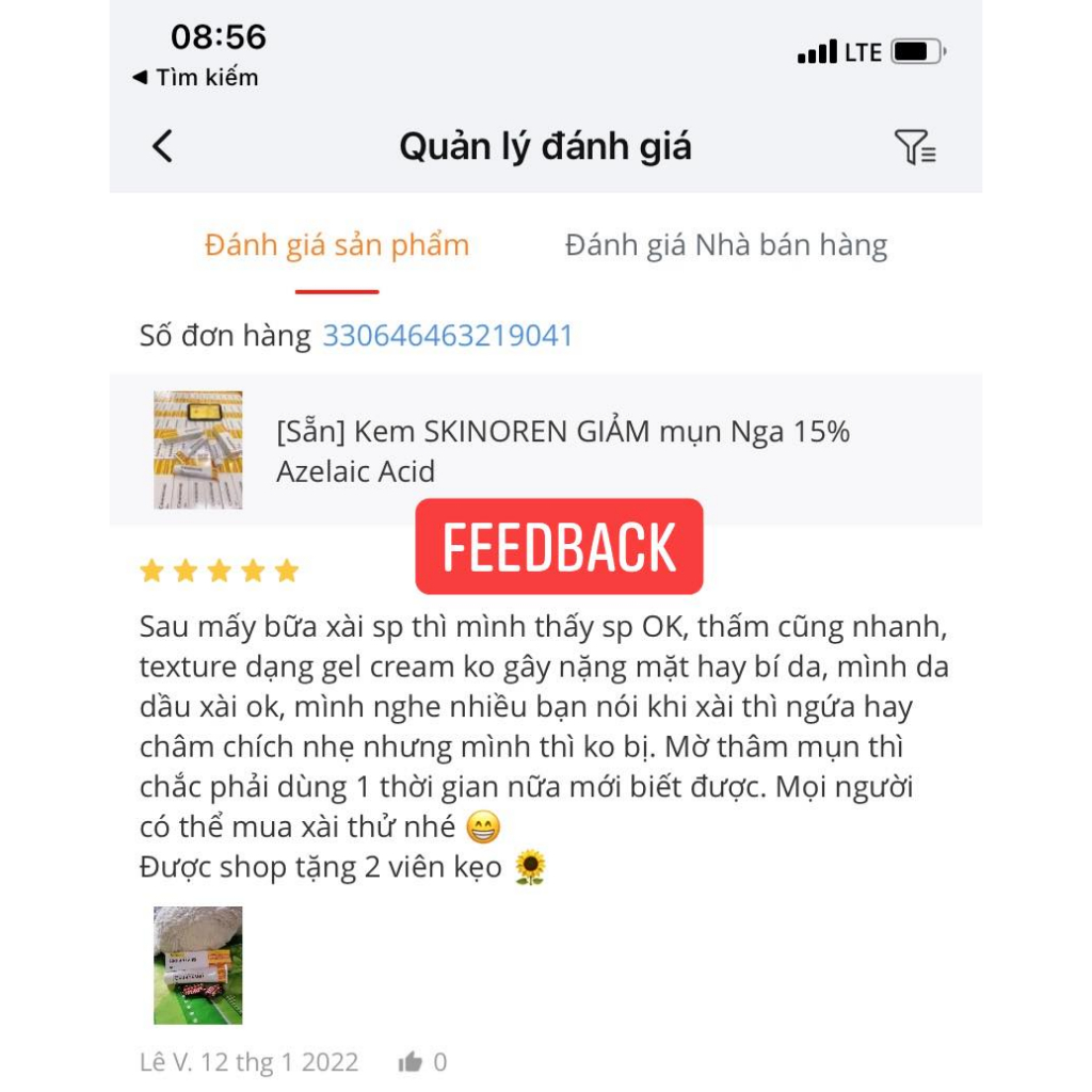 Kem SKINOREN GIẢM mụn Nga Azelaic Acid