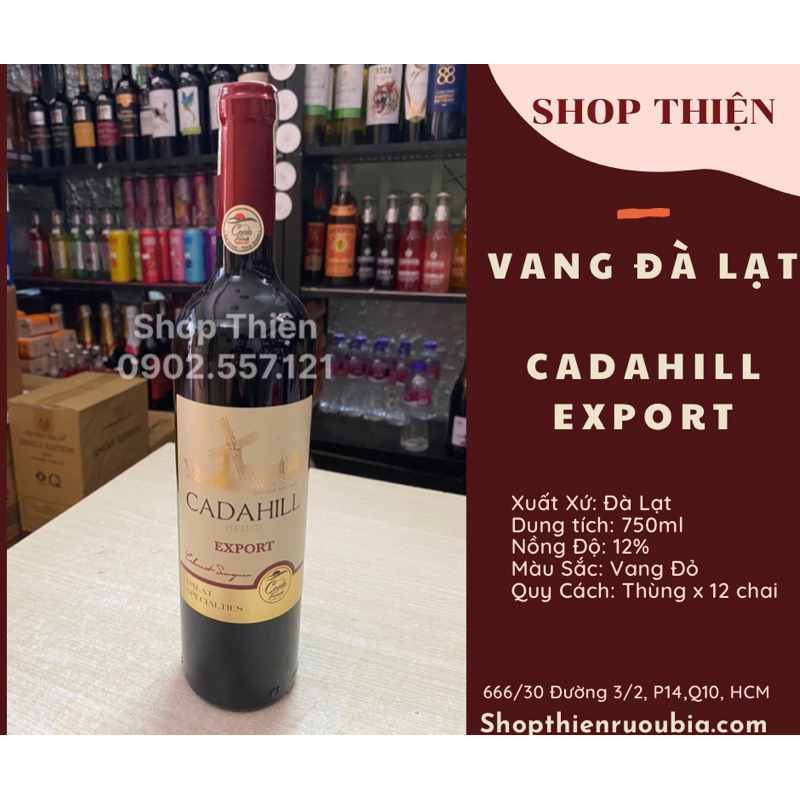 Vang Đỏ Đà Lạt CADAHILL EXPORT 13.5% 750ml