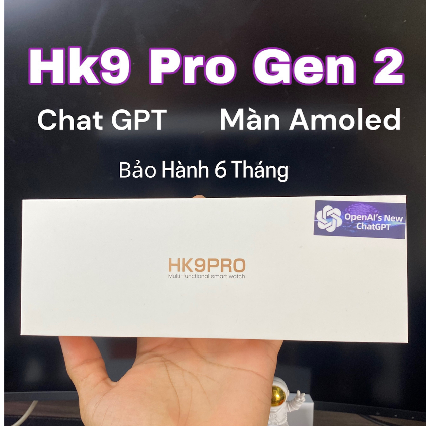 Đồng Hồ Thông Minh HK.9 Pro Gen 2 - Chat GPT - Màn Super Amoled Tràn Viền - La Bàn, NFC, Nghe Gọi, Nhận Thông Báo,Theo d