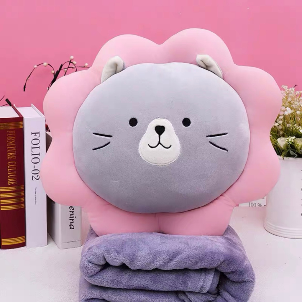 Bộ chăn gối văn phòng 2 trong 1 hình thú cực dễ thương