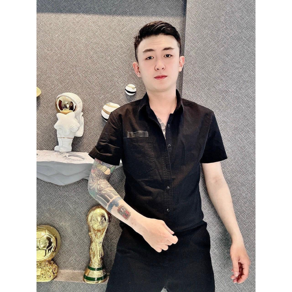 Áo Sơ Mi Nam Ngắn Tay Chất Vải Mềm Mịn Thiết Kế Chuẩn Đẹp Đủ Size Đẹp Như Hình Chuẩn Form