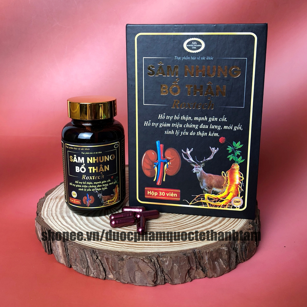 Viên uống tăng cường sinh lý Sâm Nhung Bổ Thận, giảm xuất tinh sớm, kéo dài thời gian - Hộp  30 viên