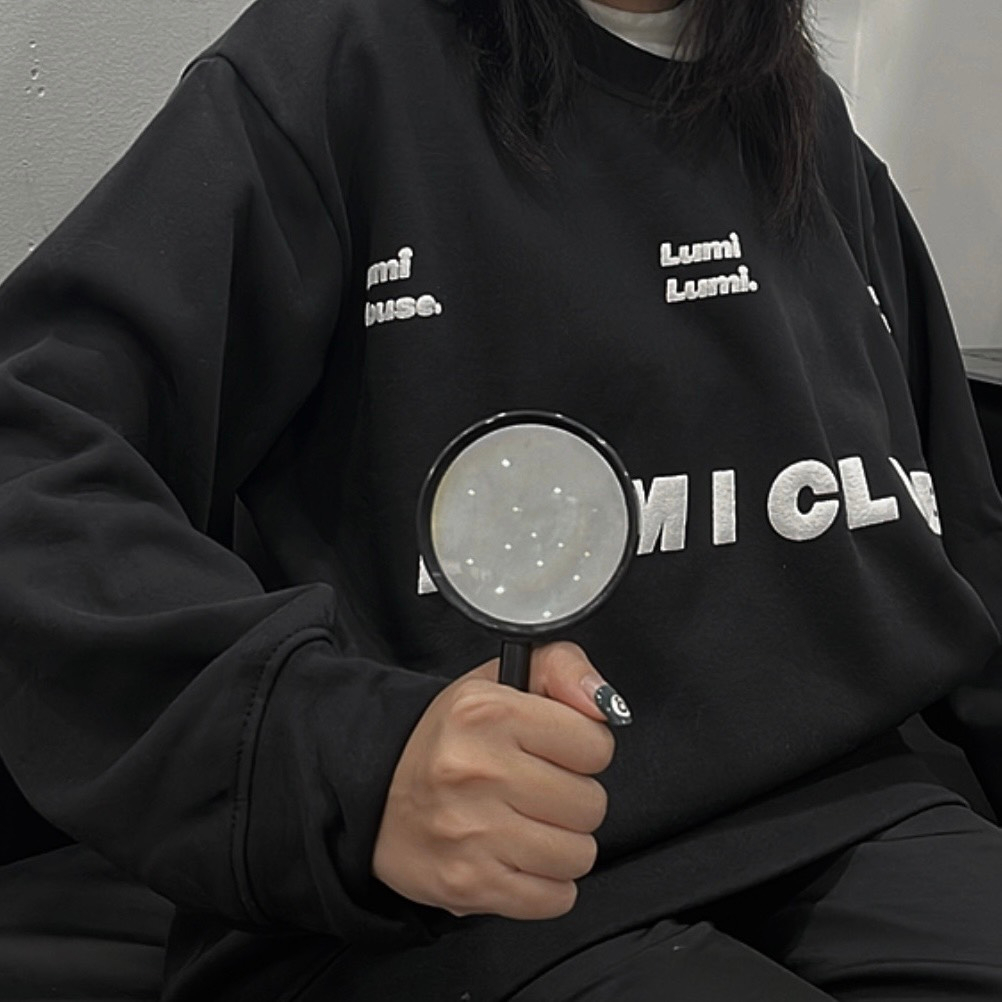 ÁO SWEATER ĐEN LUMICLUB TRẮNG NỔI D18 LUMIHOUSE