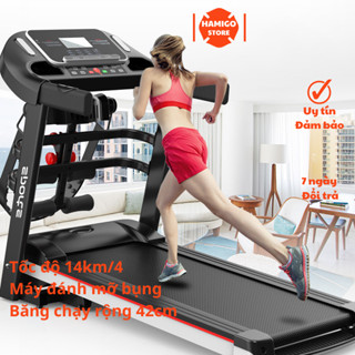 Mẫu Mới - Máy Chạy Bộ Điện Đa Năng 14km Tập Gym Thể Dục Tại Nhà Tặng 2 Tạ Tay Kèm Máy Đánh Bụng - Máy Chạy Bộ Gia Đình