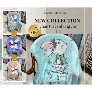 Chăn nhung tuyết bo viền 2 lóp dày ấm áp cho bé đi học- Chăn cho bé của Moonbedding shop