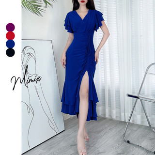 Đầm body đuôi cá trơn rút dây nữ sang trọng MIMIX DC3230