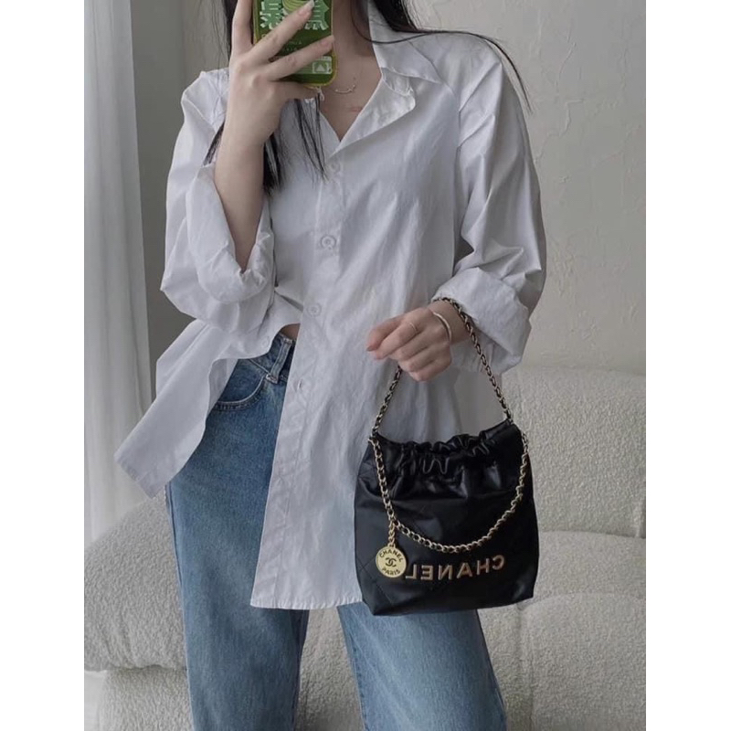 Túi đeo chéo Cha.nel 22 bản super chất da thật fullbox