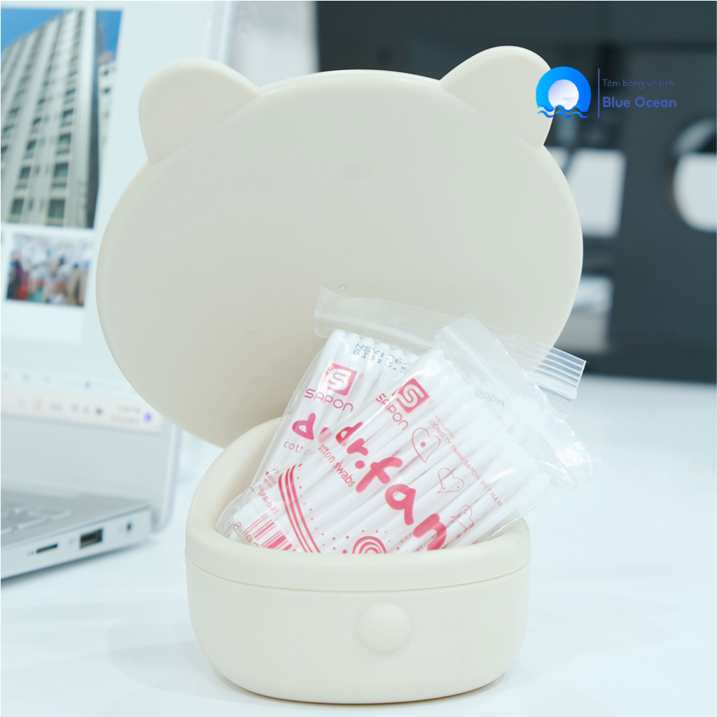 Tăm bông ngoáy tai người lớn DR.FAN thân nhựa TB01-031 túi 30 que