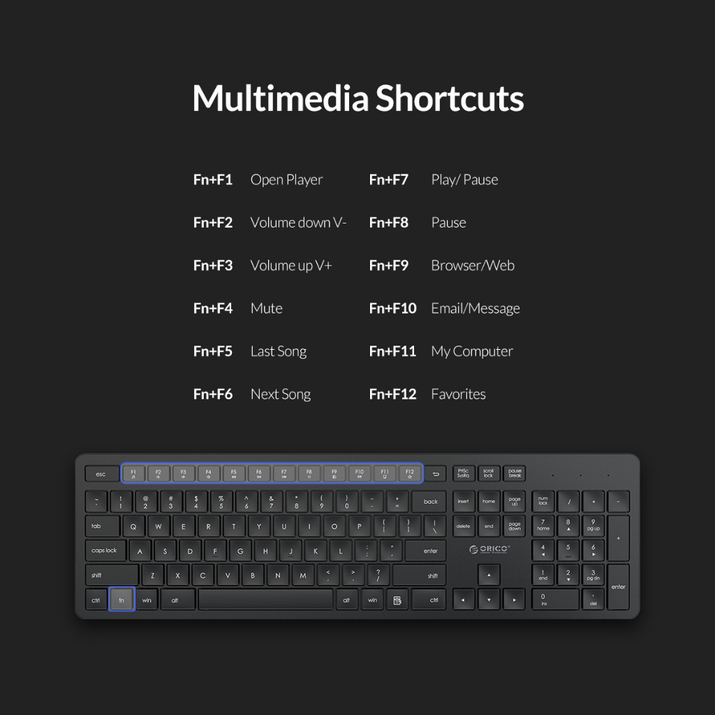 BỘ PHÍM CHUỘT KHÔNG DÂY ORICO-WKM01-BK