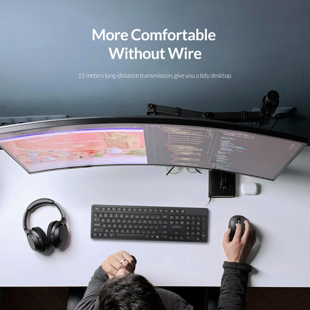 BỘ PHÍM CHUỘT KHÔNG DÂY ORICO-WKM01-BK