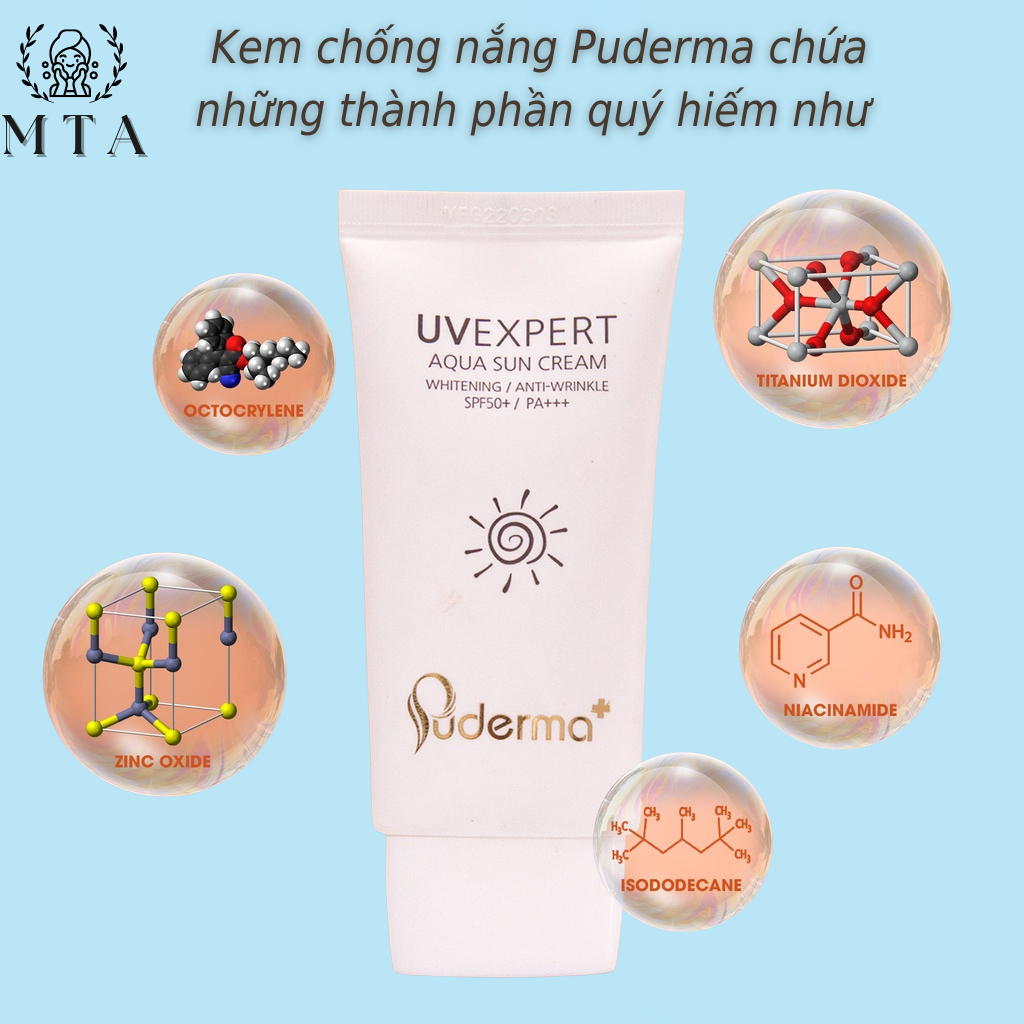 Kem chống nắng nâng tone Puderma kiềm dầu tốt dùng được cho cả da dầu và da mụn và mọi loại da 50ml
