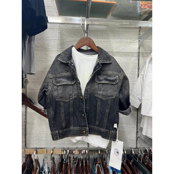 Áo khoác bò đen cho bé trai / gái 15-35kg  SAK301 áo khoác bò jean cho trẻ em trai đi học đi chơi chất lừ hàng