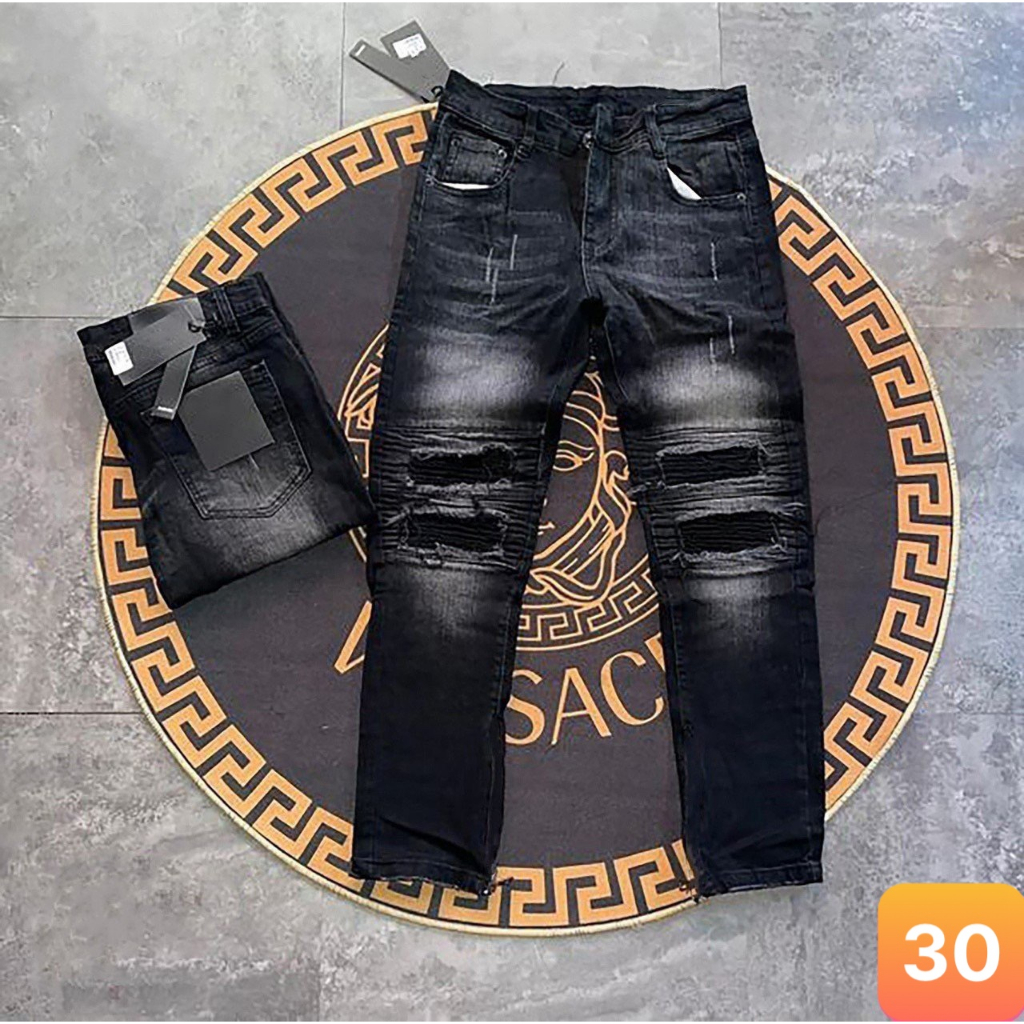 Quần jean nam boy phố màu trắng trơn rách gối chất liệu bò jeans cao cấp co dãn 4 chiều đẹp form rin skinny LAVADO94 mới