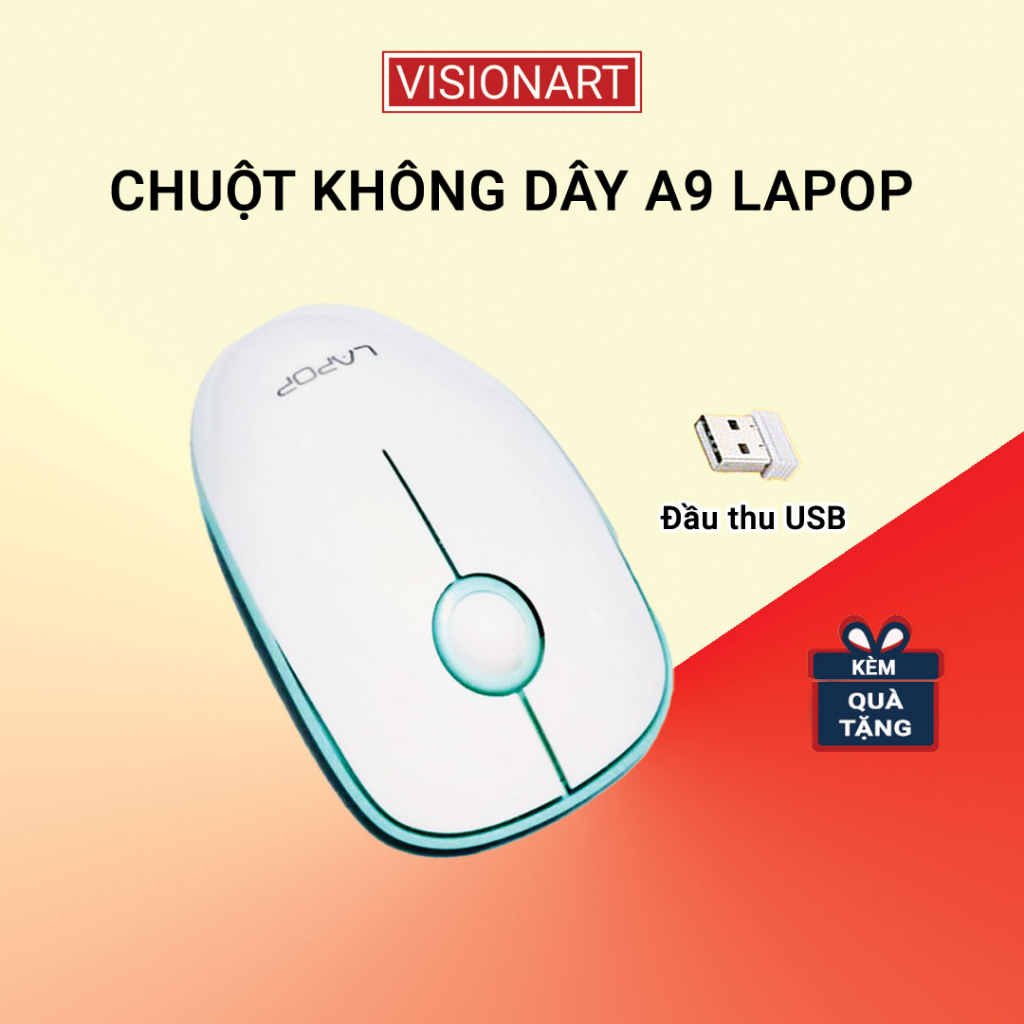 Chuột không dây wireless Lapop  tặng kèm pin - Vision Art