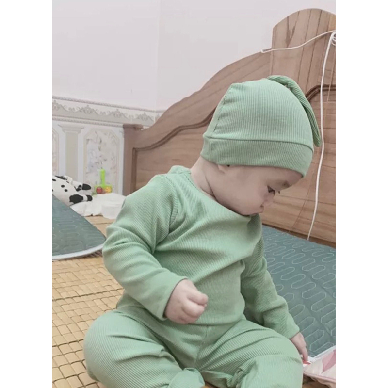 SALE Tặng kèm mũ củ tỏi- bộ quần áo thu đông chất tăm zip cho bé trai bé gái