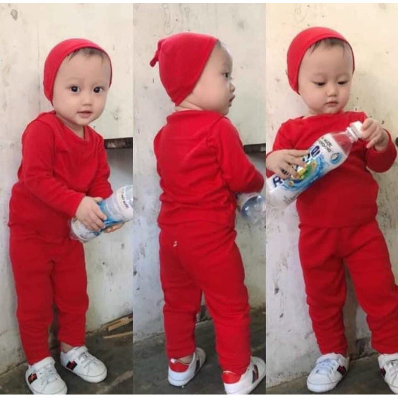 SALE Tặng kèm mũ củ tỏi- bộ quần áo thu đông chất tăm zip cho bé trai bé gái