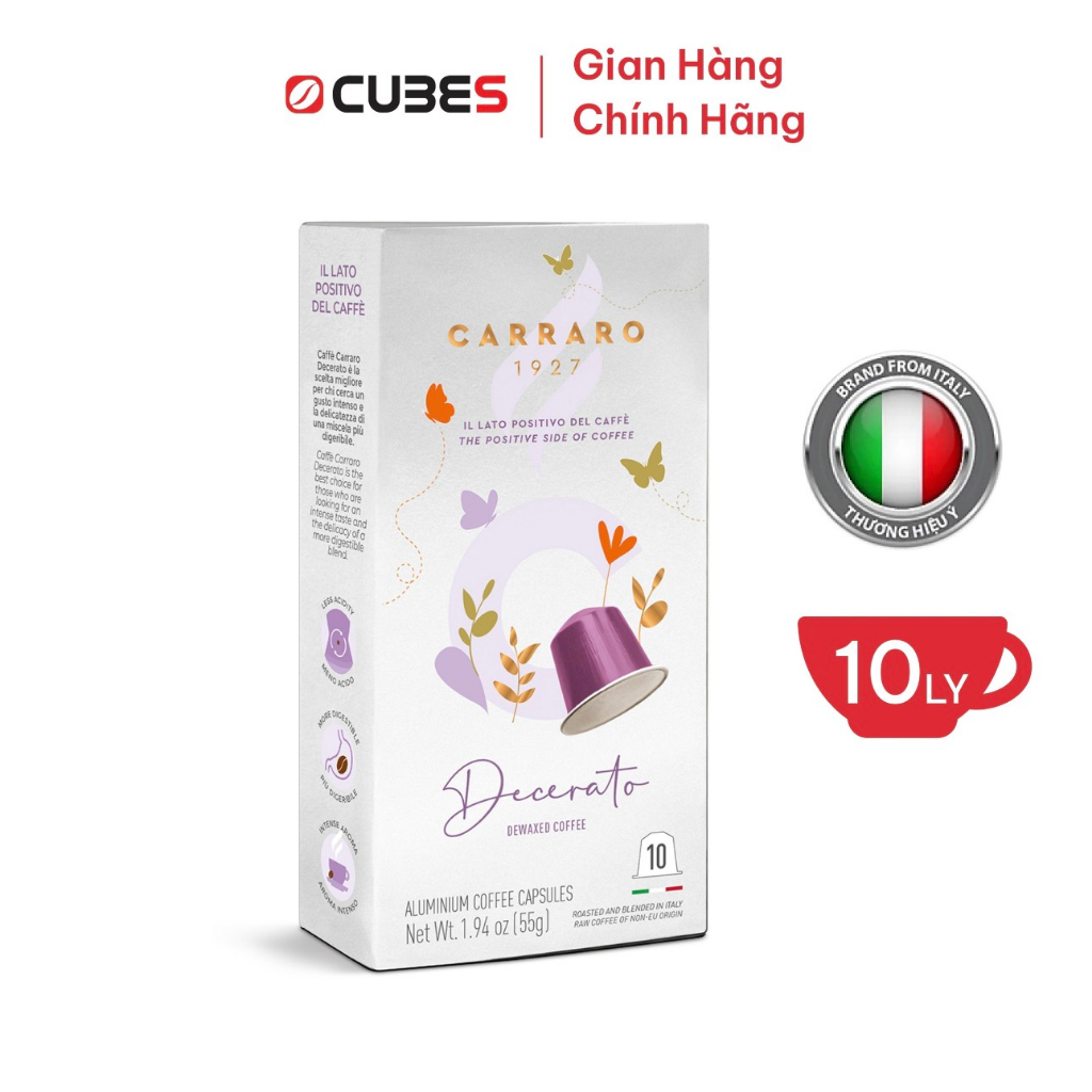 Combo Cà phê viên nén nhôm Decerato Carraro  - Nhập khẩu từ Ý