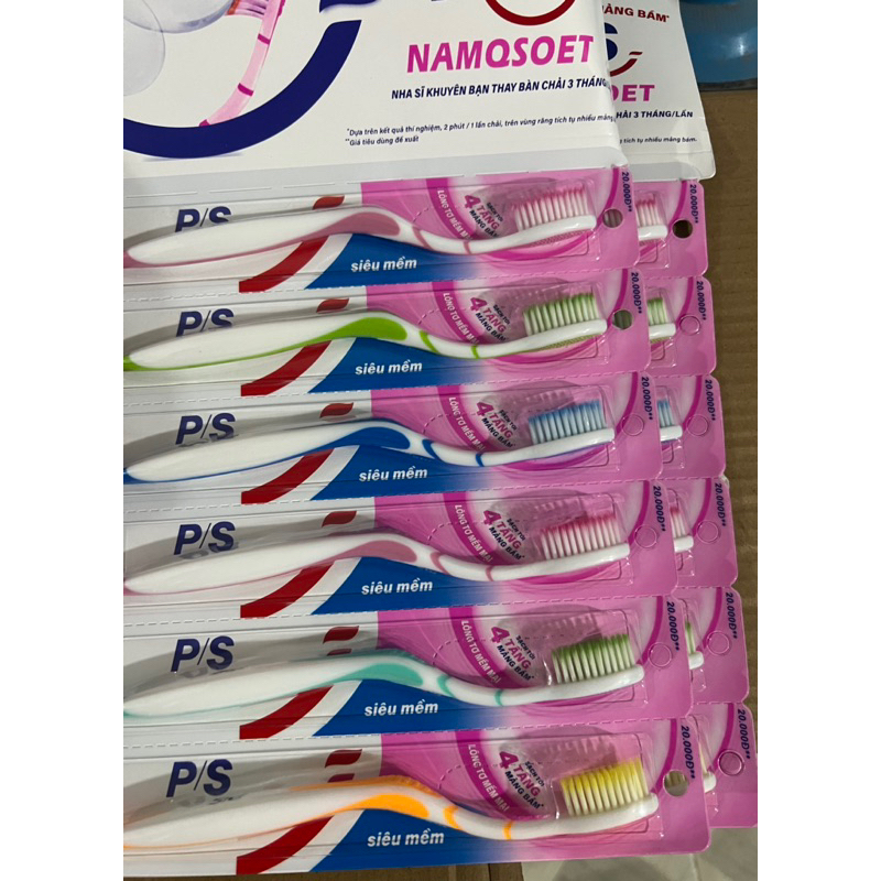 Vỉ 6 cái bàn chải đánh răng P/S NAMQSOET loại mới đầu lông mềm mại