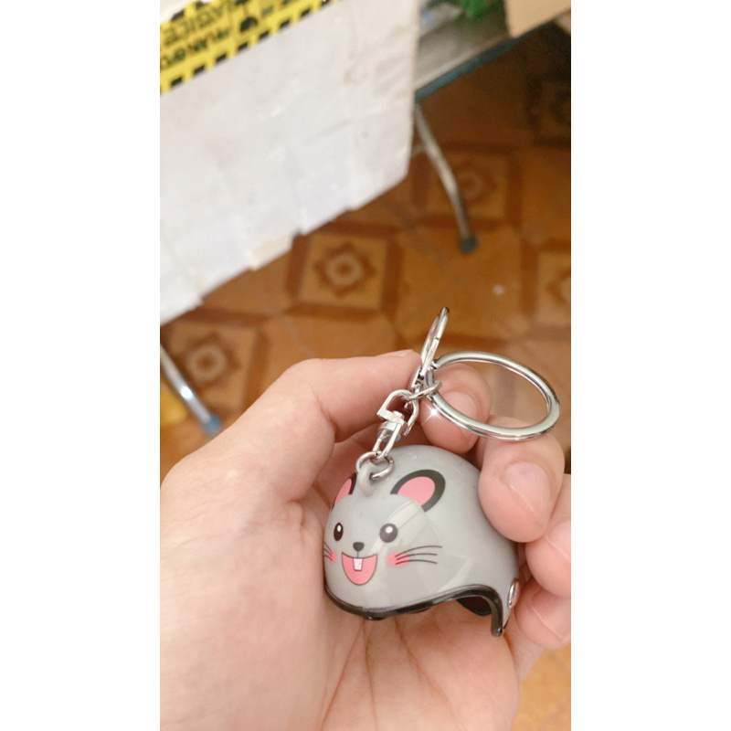 Móc khoá hình nón bảo hiểm dễ thương, móc chìa khoá hình chiếc mũ bảo hiểm đáng yêu cute