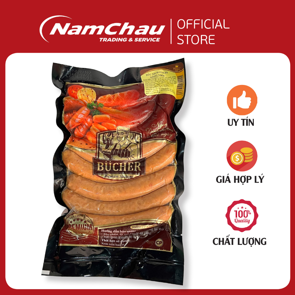 Xúc xích Italia xông khói 450g| xúc xích Bucher CP cao cấp [HN giao hỏa tốc 1h]