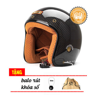 (Tặng Khóa) Mũ bảo hiểm Bulldog Heli Carbon 3D siêu nhẹ