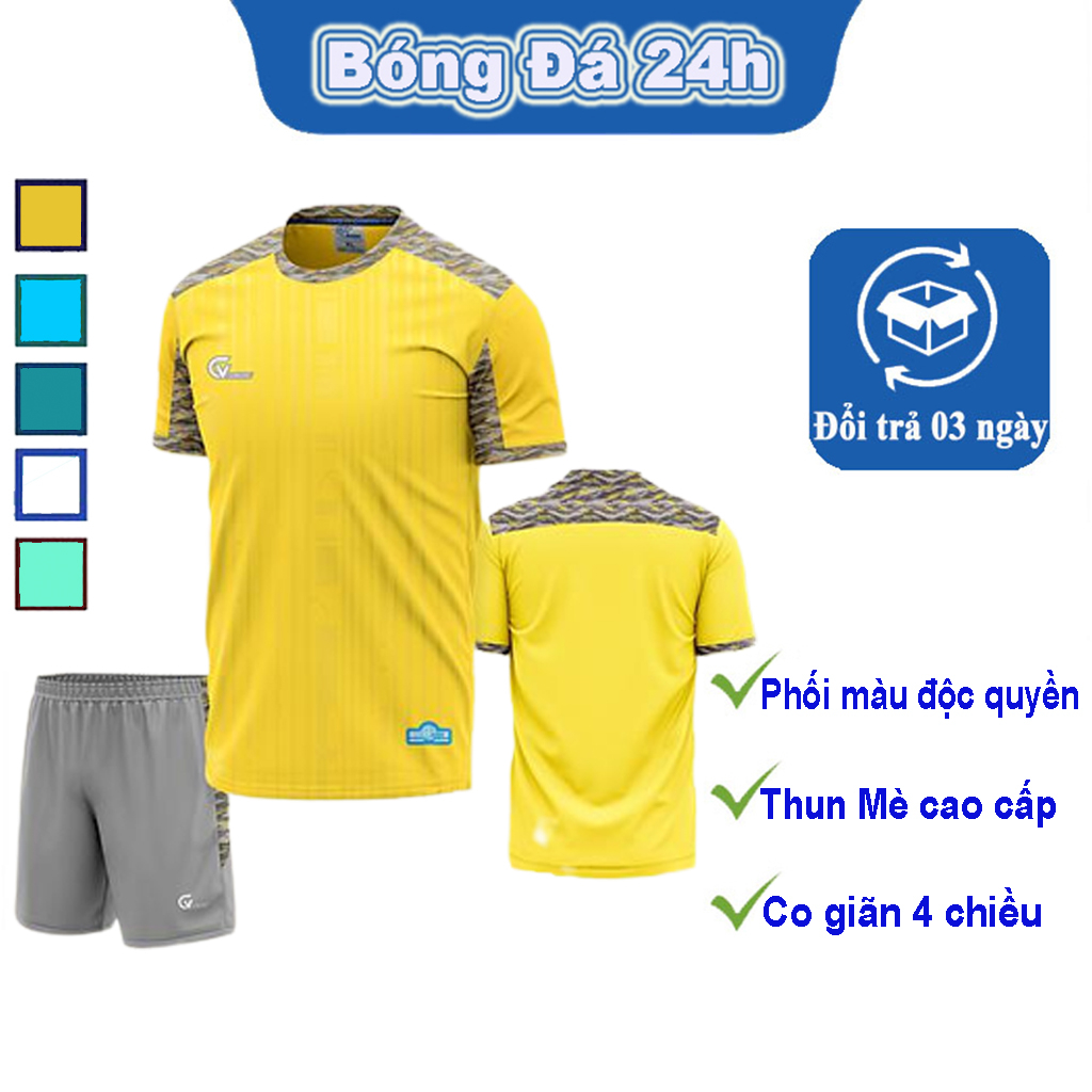 Quần Áo Bóng Đá RIKI CV C300 không Logo Thun Mè Co Giãn Đa Chiều Cao Cấp, Thoáng Khí, Thấm Hút Mồ Hôi