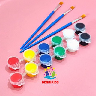 Vỉ màu nước tô tượng 3ml 6 màu cơ bản